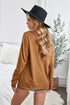 Button Front Turn-Down Neck Knit Top